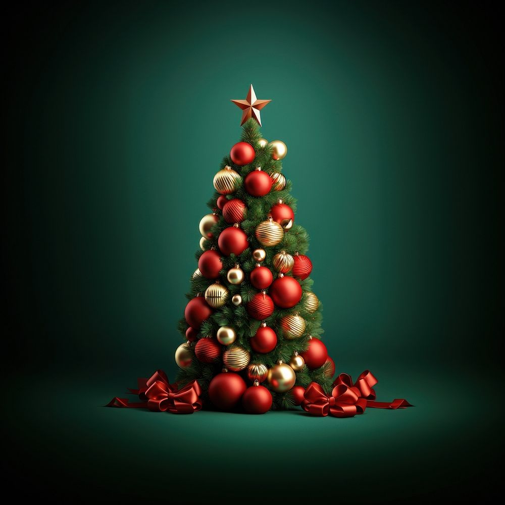 Christmas tree christmas green red. AI generated Image by rawpixel.