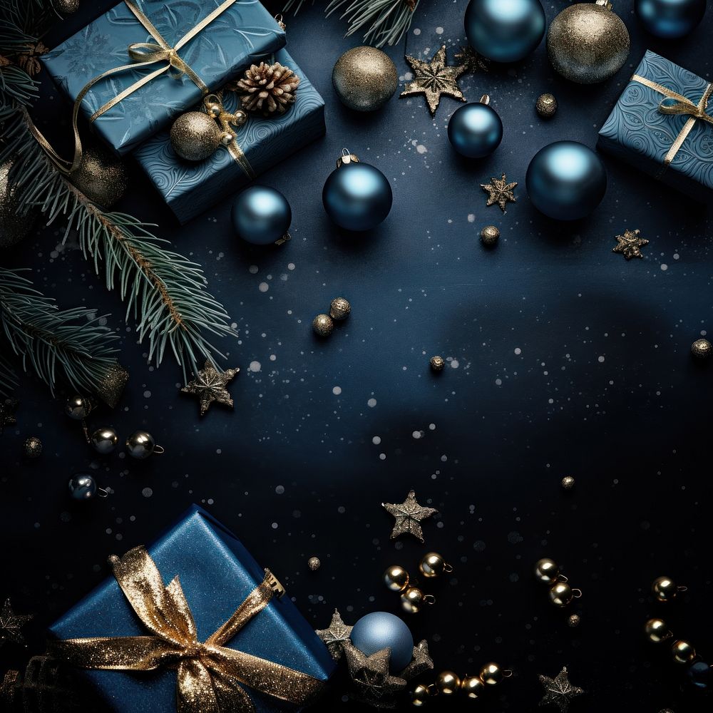 Christmas christmas tree blue. AI generated Image by rawpixel.