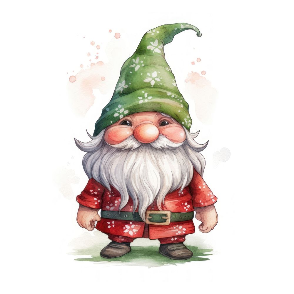 Flat watercolor paint graphic gnome celebration. AI generated Image by rawpixel.