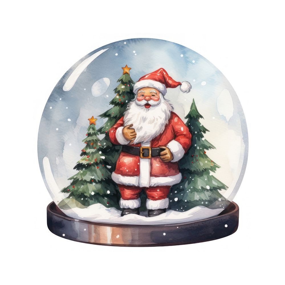 Santa Claus christmas tree snow. AI generated Image by rawpixel.