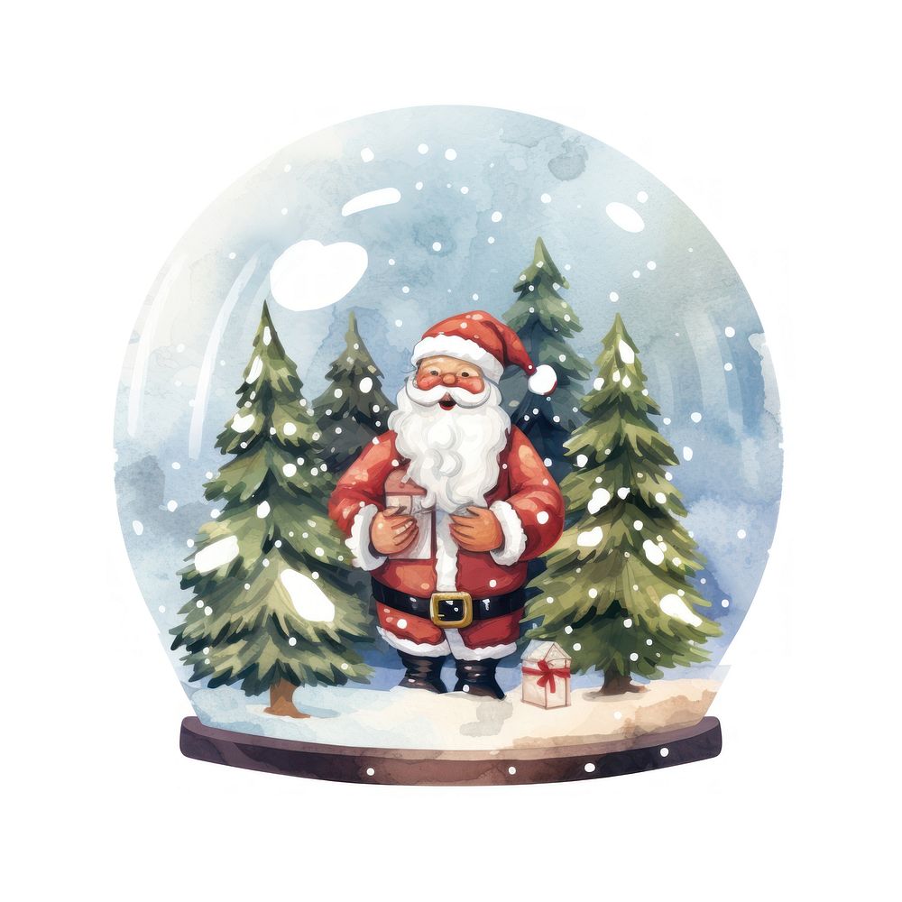 Santa Claus christmas snow tree. AI generated Image by rawpixel.