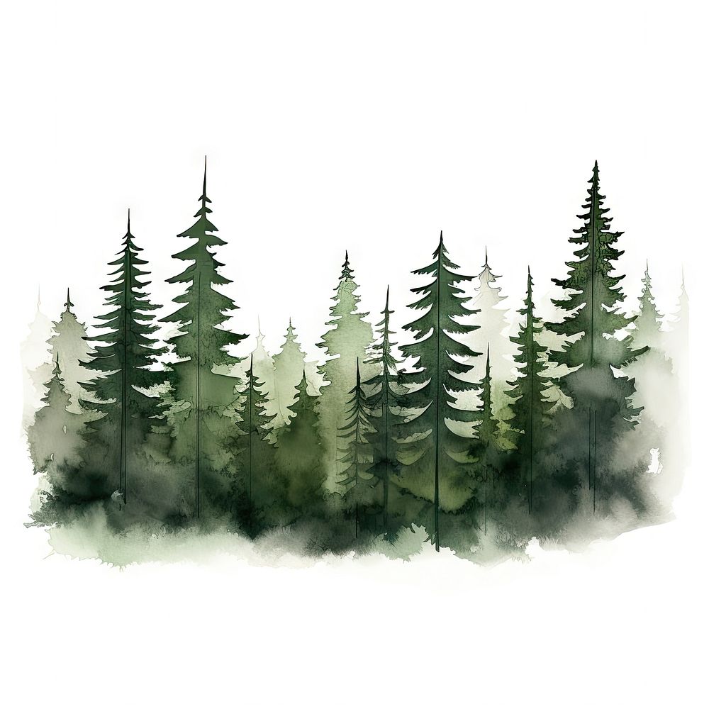 Spruce green trees forest land fir. AI generated Image by rawpixel.