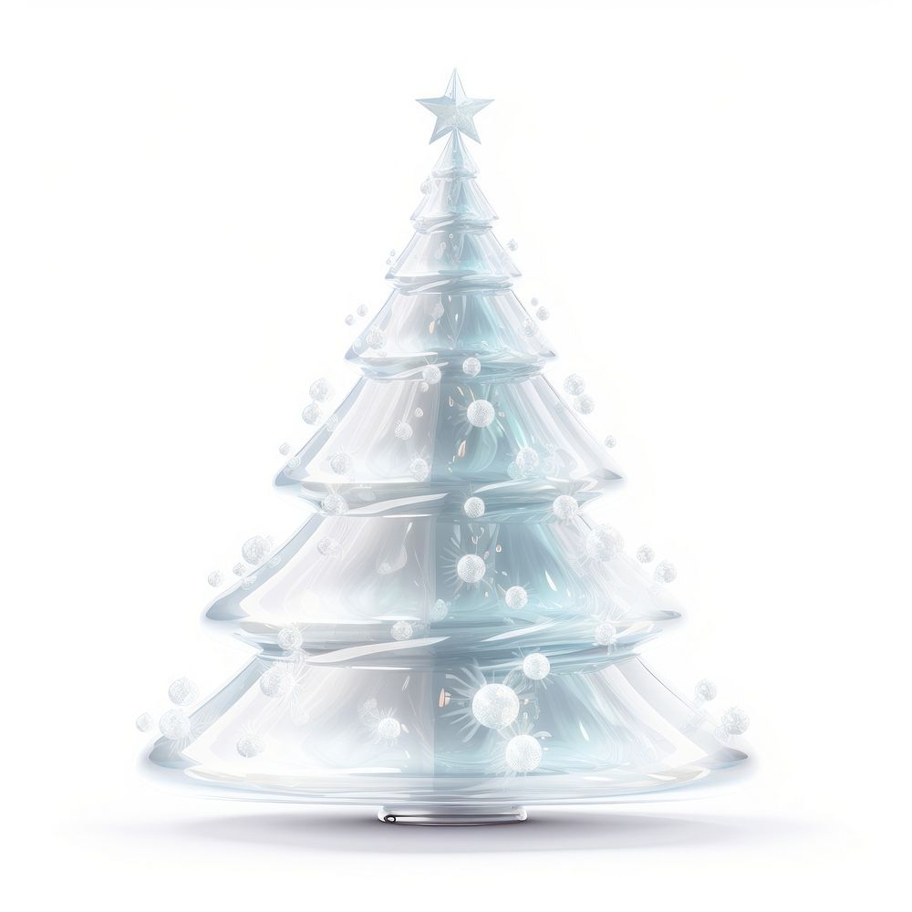 Transparent glass style white Christmas tree christmas white background christmas tree. AI generated Image by rawpixel.