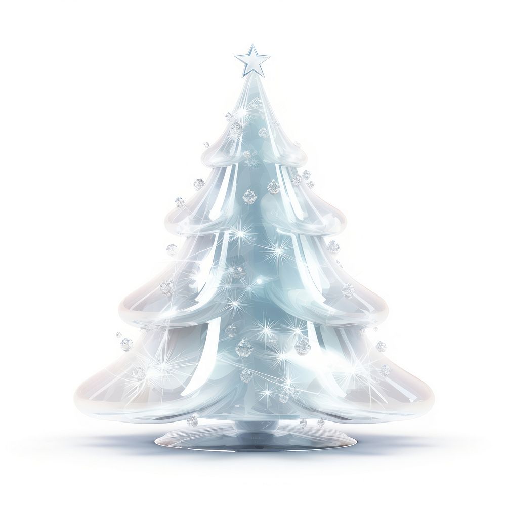 PNG Transparent glass style white Christmas tree christmas white background christmas tree. AI generated Image by rawpixel.