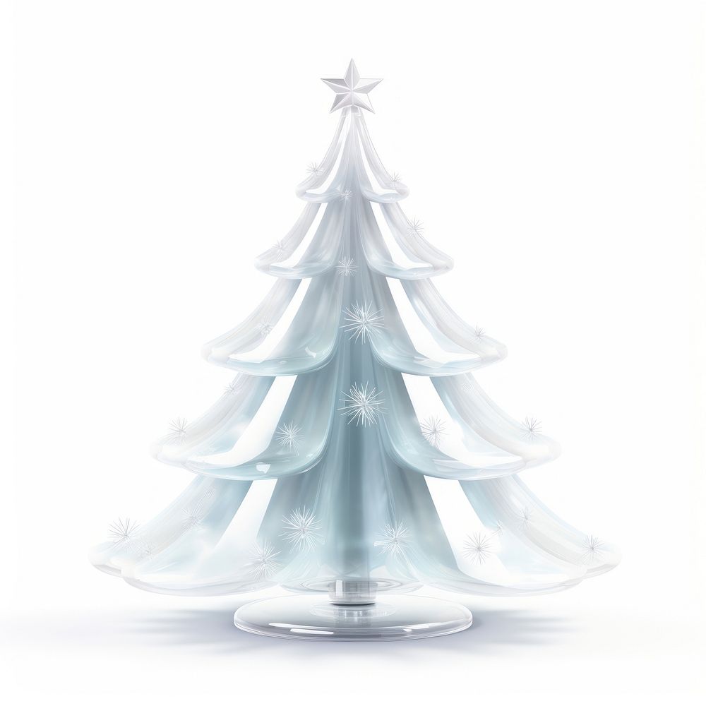 Transparent glass style white Christmas tree christmas white background christmas tree. AI generated Image by rawpixel.