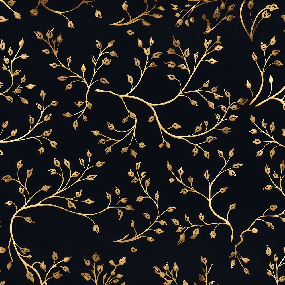 Branch gold pattern backgrounds repetition. AI generated Image by rawpixel.