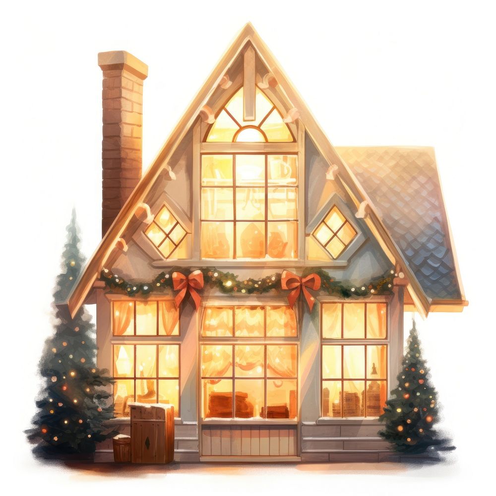 Cute house christmas tree architecture. AI generated Image by rawpixel.