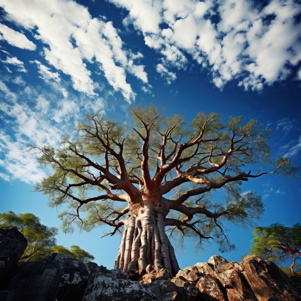 Baobab tree outdoors nature plant. AI generated Image by rawpixel.