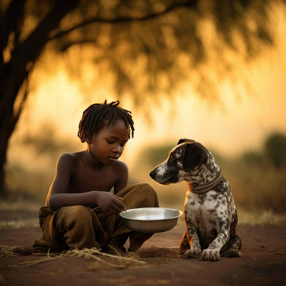 African kid dog portrait animal. AI generated Image by rawpixel.