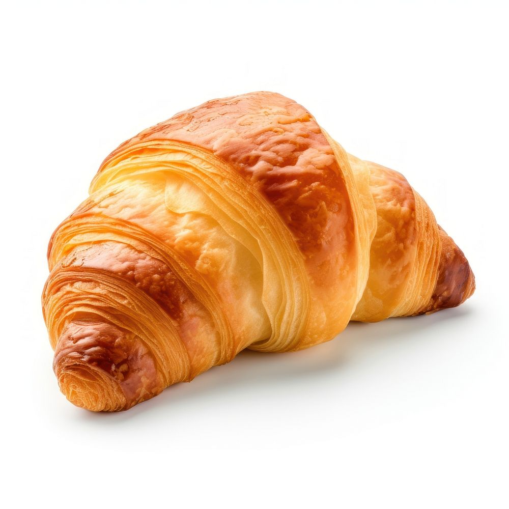 French croissant food bread white background. AI generated Image by rawpixel.