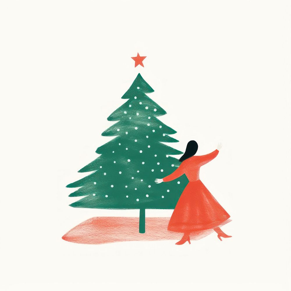 Woman christmas tree plant. AI generated Image by rawpixel.