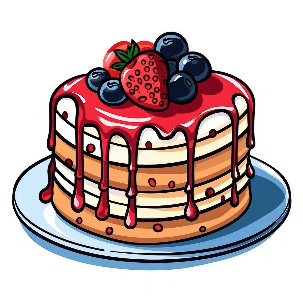 Cake blueberry dessert fruit. AI generated Image by rawpixel.