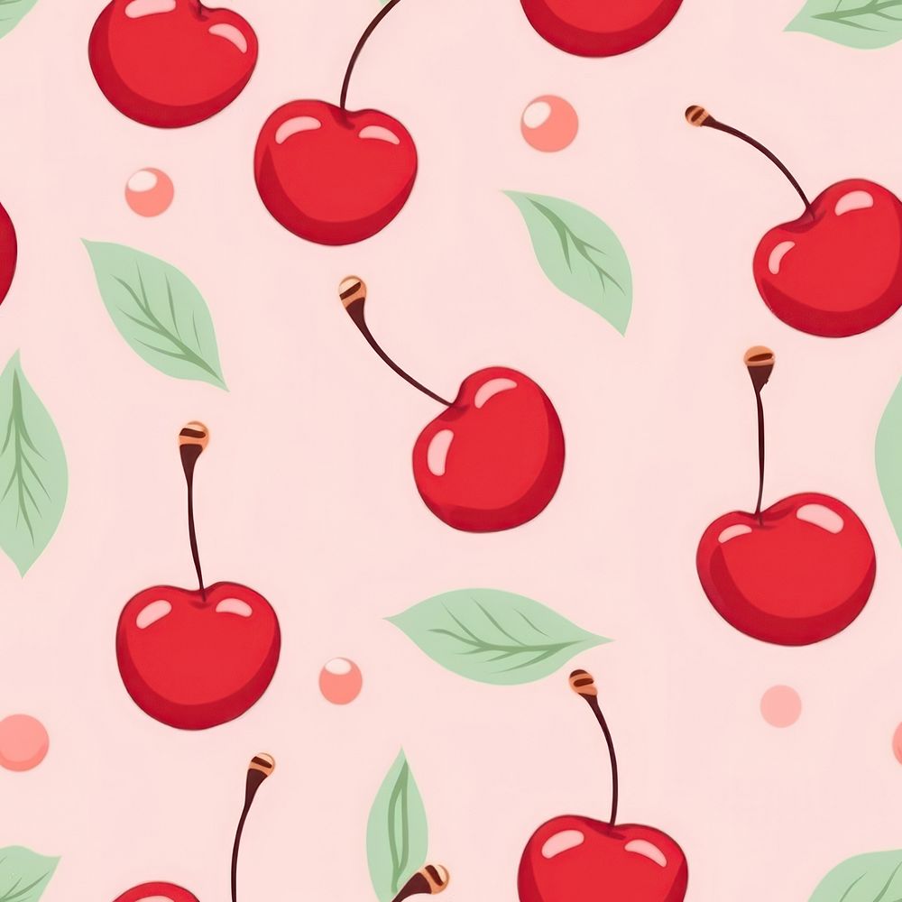 Cherry backgrounds pattern fruit. AI generated Image by rawpixel.