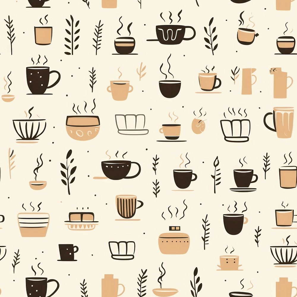 Coffee pattern backgrounds drink. AI | Free Photo Illustration - rawpixel