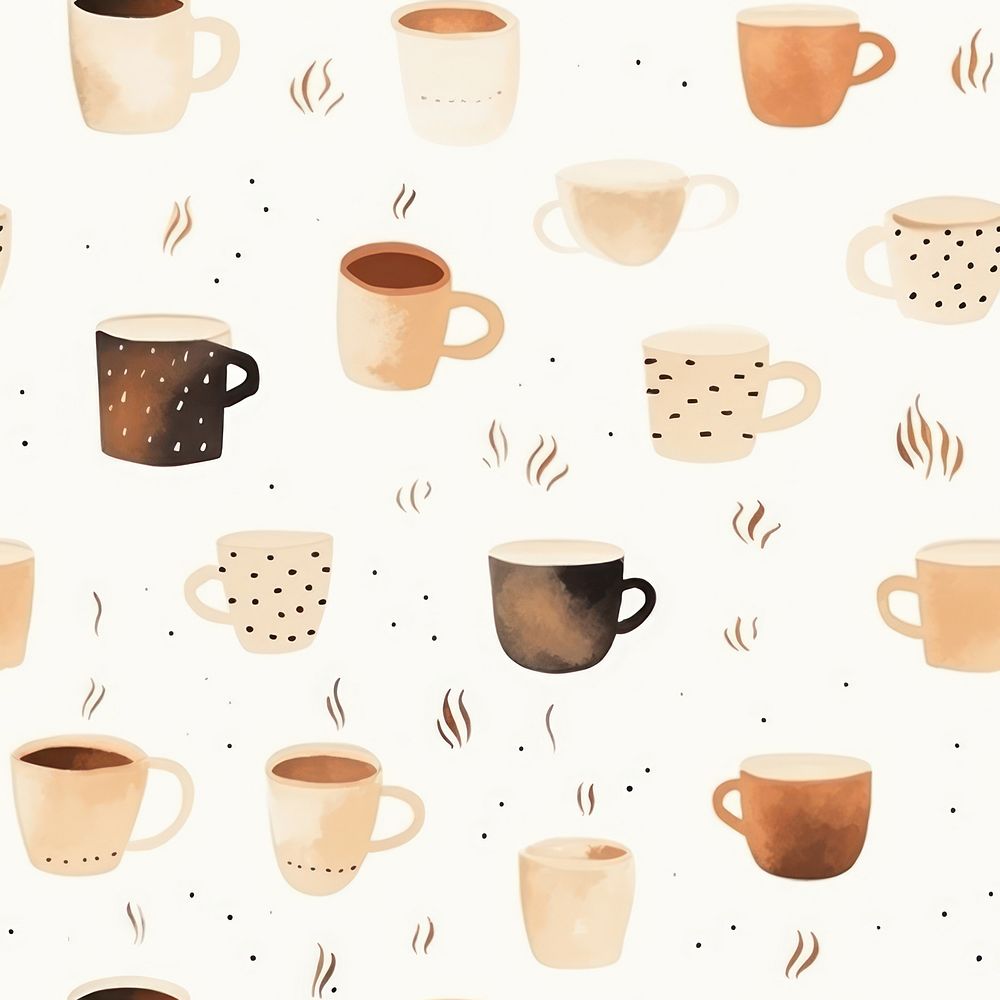 Coffee backgrounds pattern drink. AI generated Image by rawpixel.