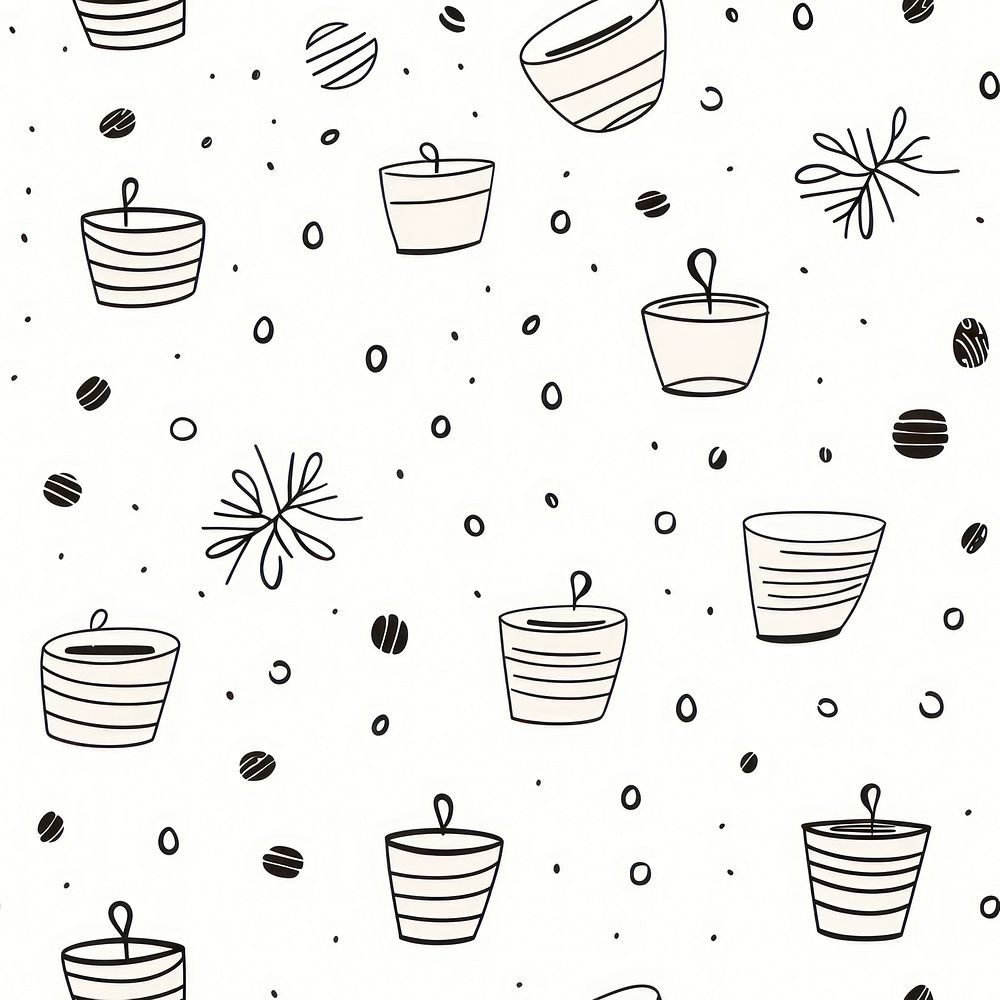 Coffee backgrounds pattern drawing. AI generated Image by rawpixel.