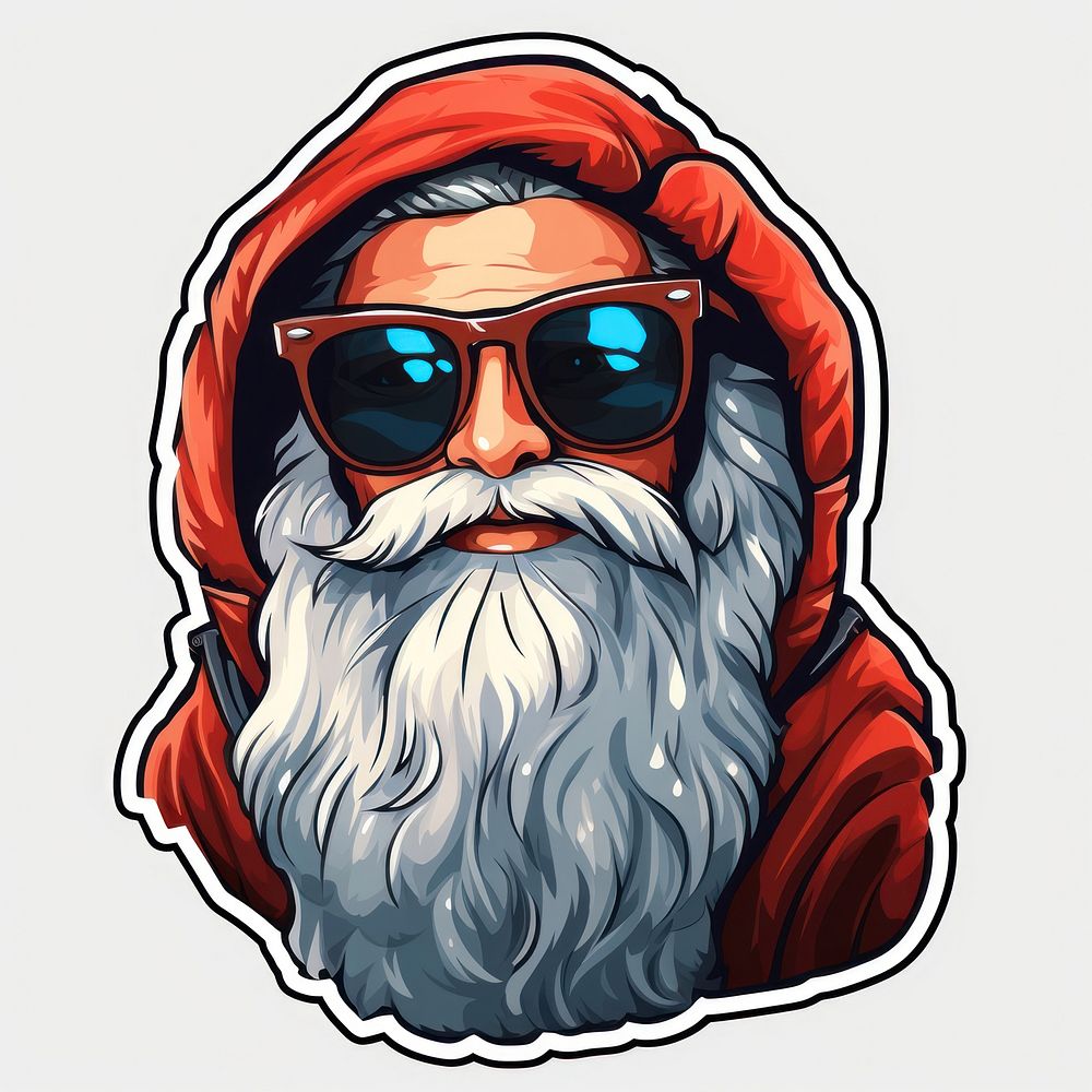 Hipster santa claus sunglasses christmas portrait. AI generated Image by rawpixel.