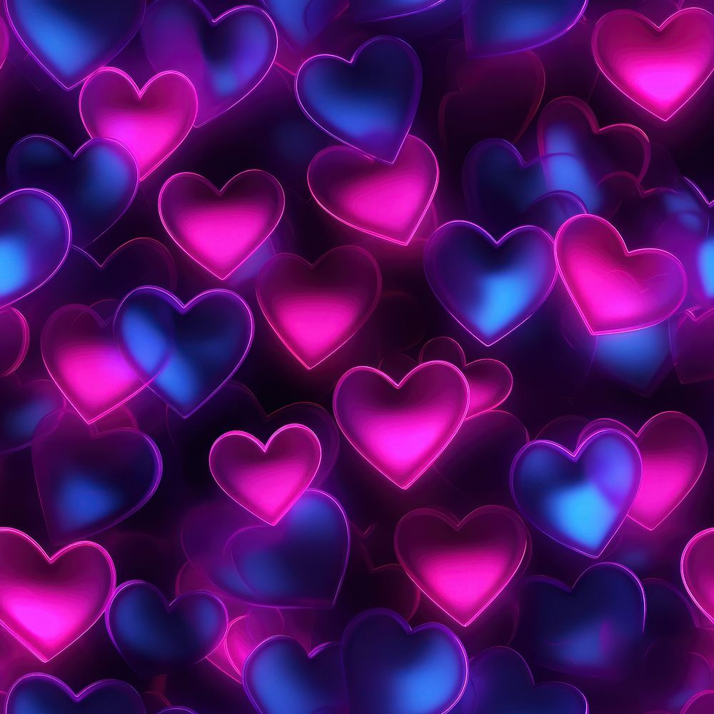 Heart pattern backgrounds glowing. AI generated Image by rawpixel.