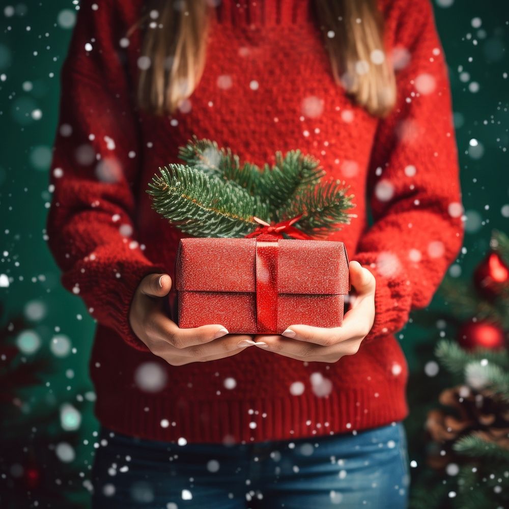 Christmas New Year christmas holding. AI generated Image by rawpixel.