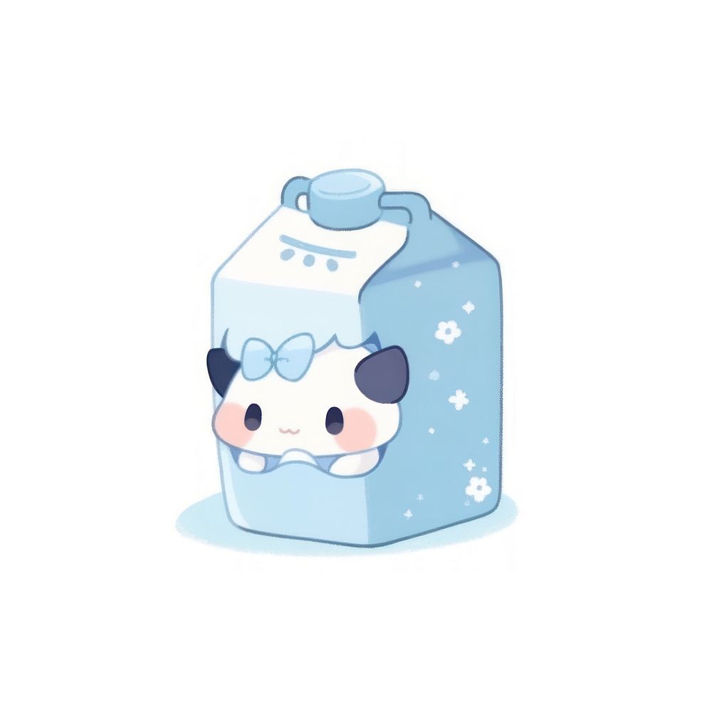 Milk blue beverage cartoon. AI generated Image by rawpixel.