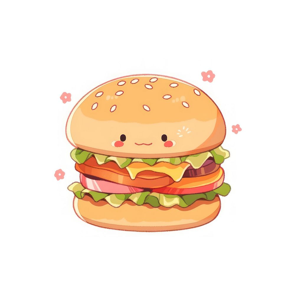 Hamburger food meal vegetable. AI generated Image by rawpixel.