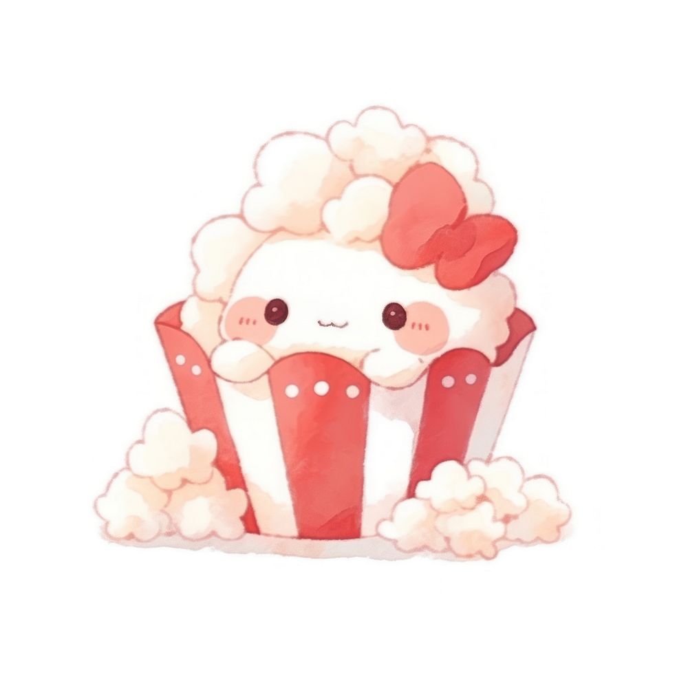 Red popcorn drawing representation cartoon. AI generated Image by rawpixel.