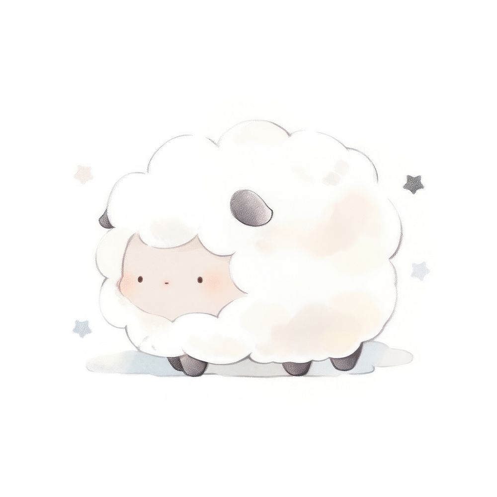 Sheep drawing chandelier cartoon. AI generated Image by rawpixel.