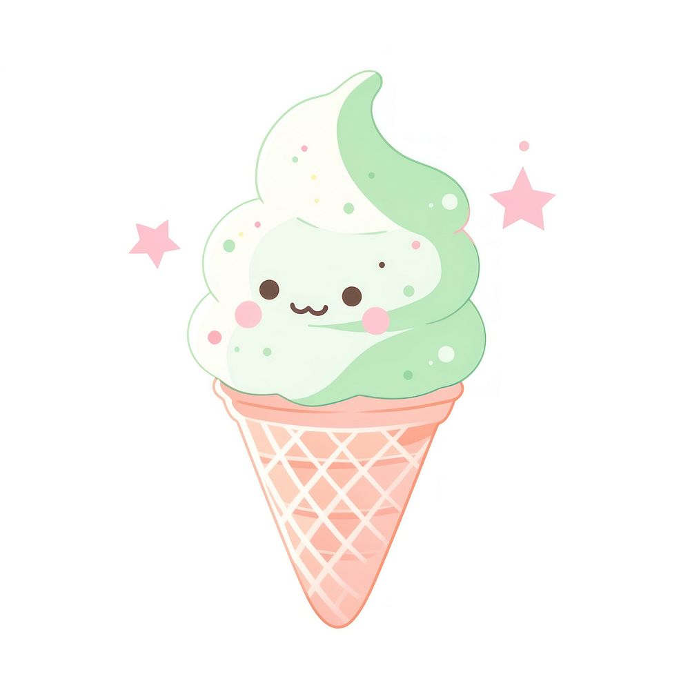 Soft serve ice cream dessert drawing food. AI generated Image by rawpixel.