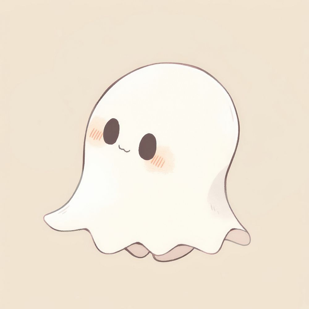 Smiling ghost drawing sketch representation. AI generated Image by rawpixel.