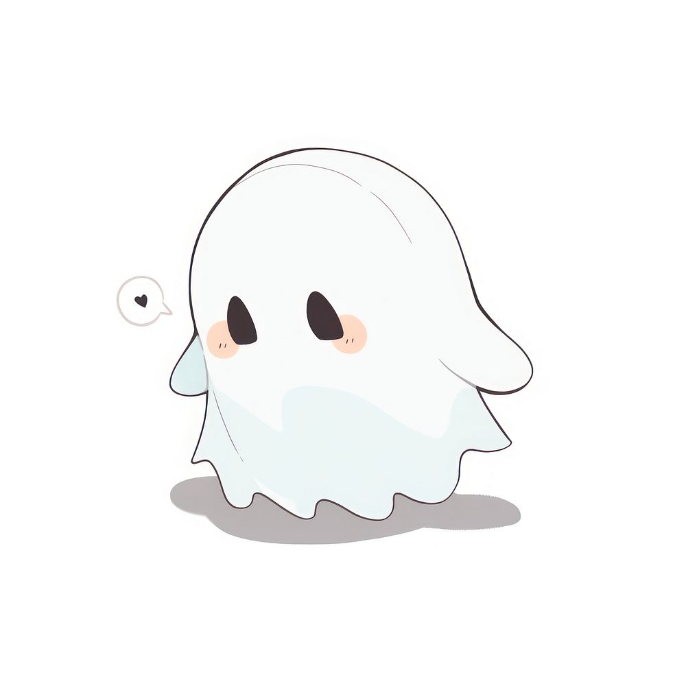 Smiling ghost drawing sketch representation. AI generated Image by rawpixel.