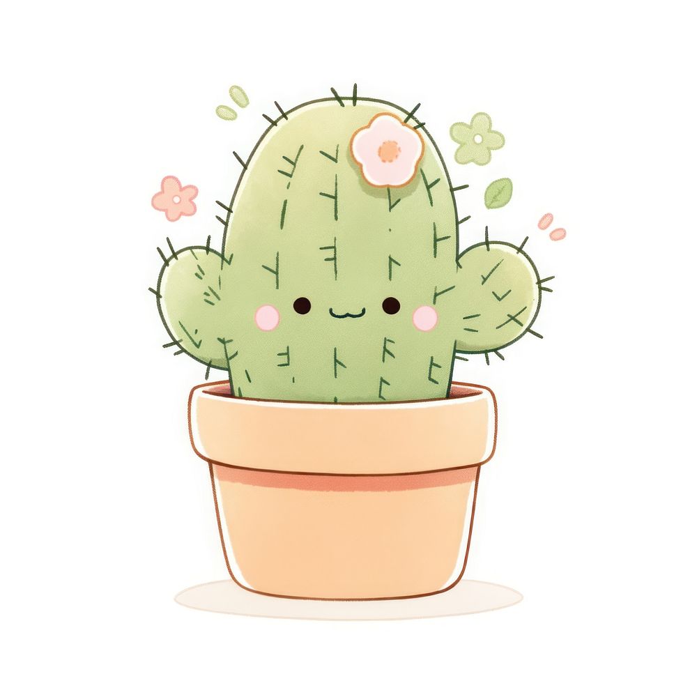 Cactus drawing plant creativity. AI generated Image by rawpixel.