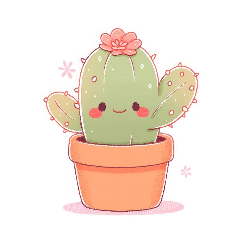 Cactus drawing plant creativity. AI generated Image by rawpixel.