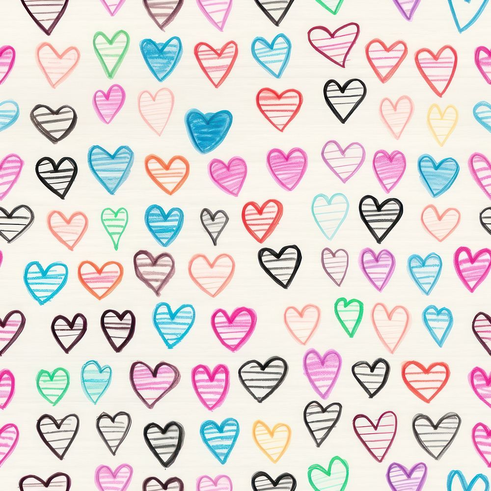 Heart pattern drawing line. AI generated Image by rawpixel.