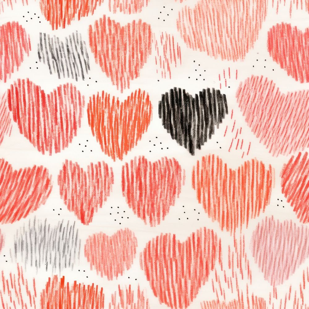 Heart pattern drawing texture. AI generated Image by rawpixel.