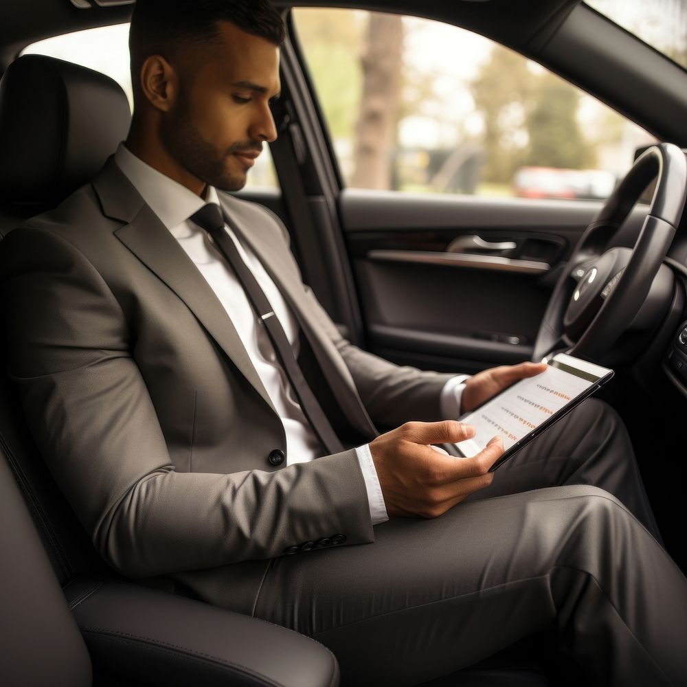 A man in a suit vehicle sitting adult. AI generated Image by rawpixel.