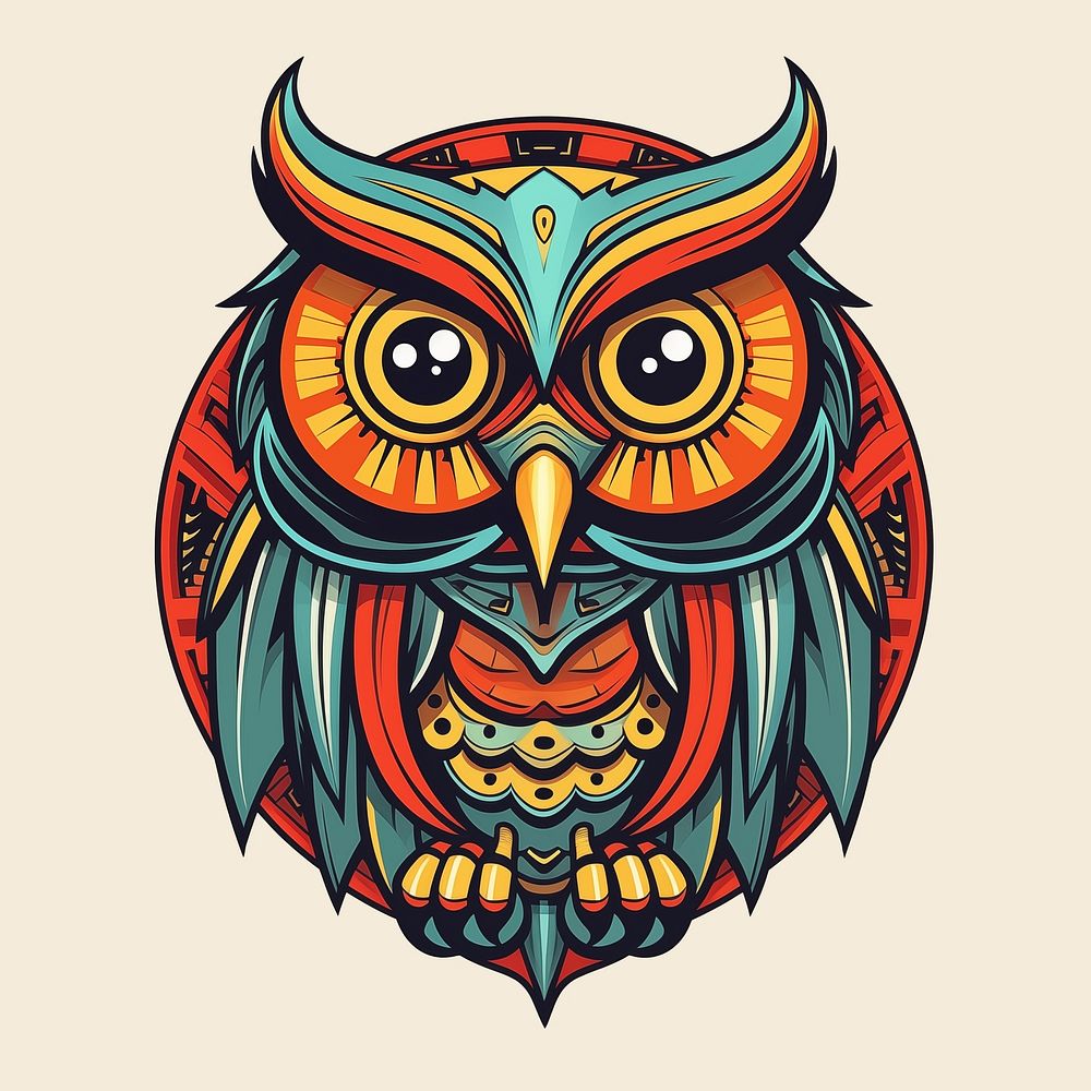 Owl drawing art representation. AI generated Image by rawpixel.