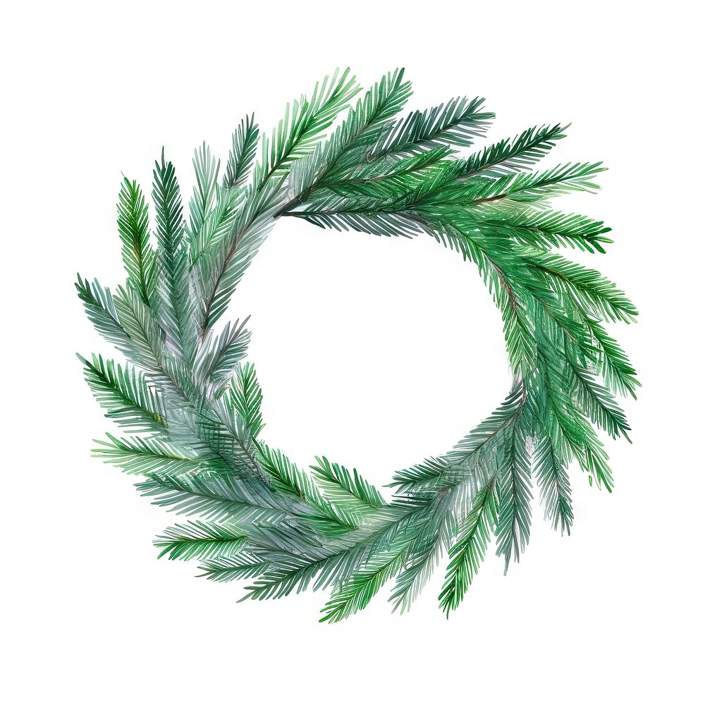 Christmas Pine Wreath wreath christmas plant. AI generated Image by rawpixel.