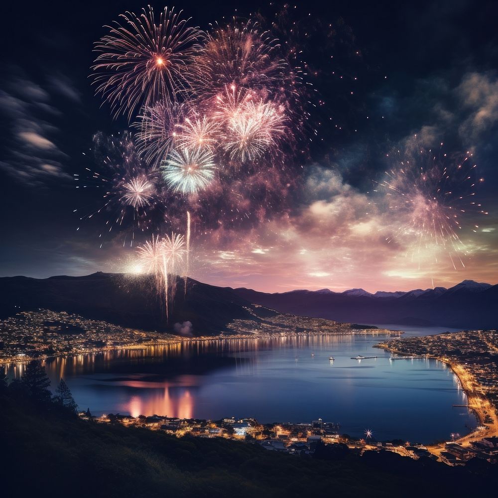 Fireworks fireworks outdoors nature. AI generated Image by rawpixel.