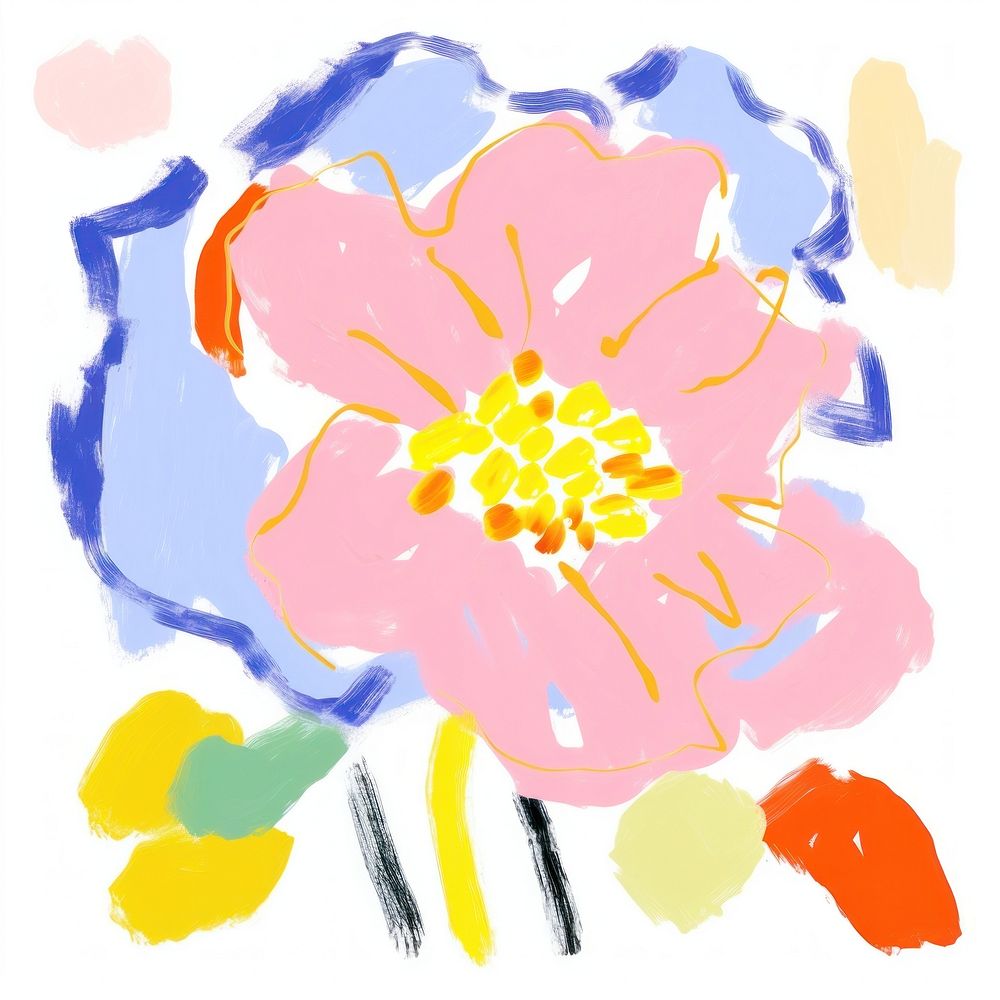 A flower abstract painting pattern. AI generated Image by rawpixel.