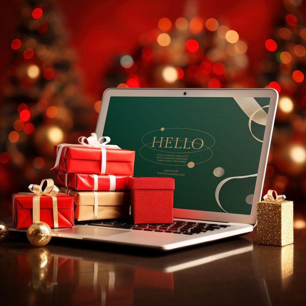 Christmas laptop screen