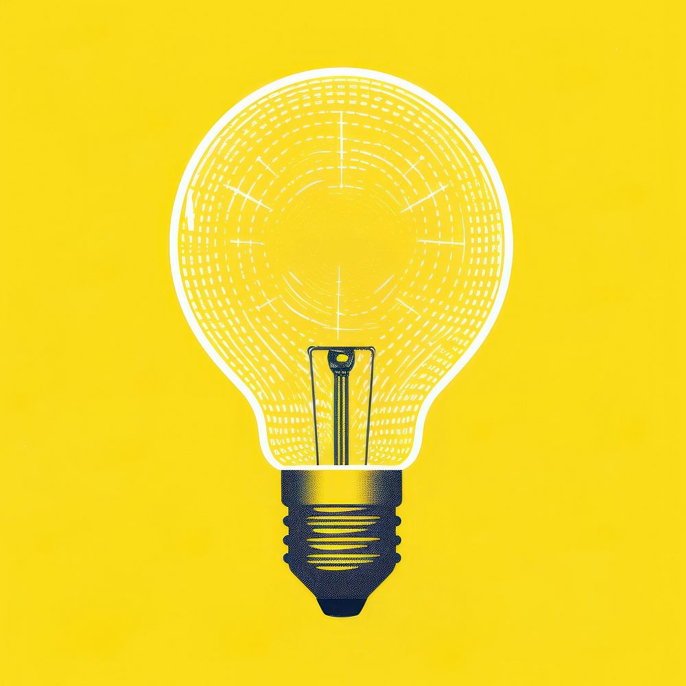 Light bulb lightbulb yellow illuminated. AI generated Image by rawpixel.