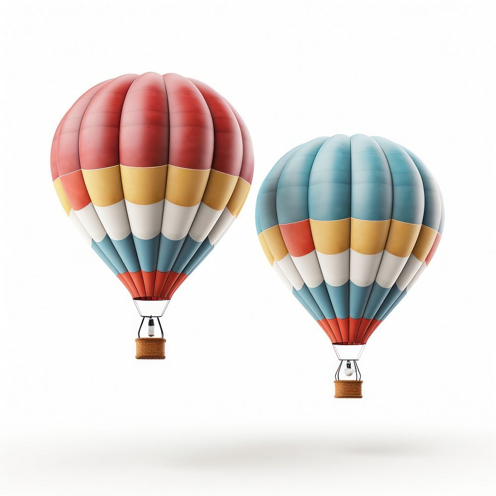 A Pair of Hot Air Balloons balloon aircraft vehicle. AI generated Image by rawpixel.