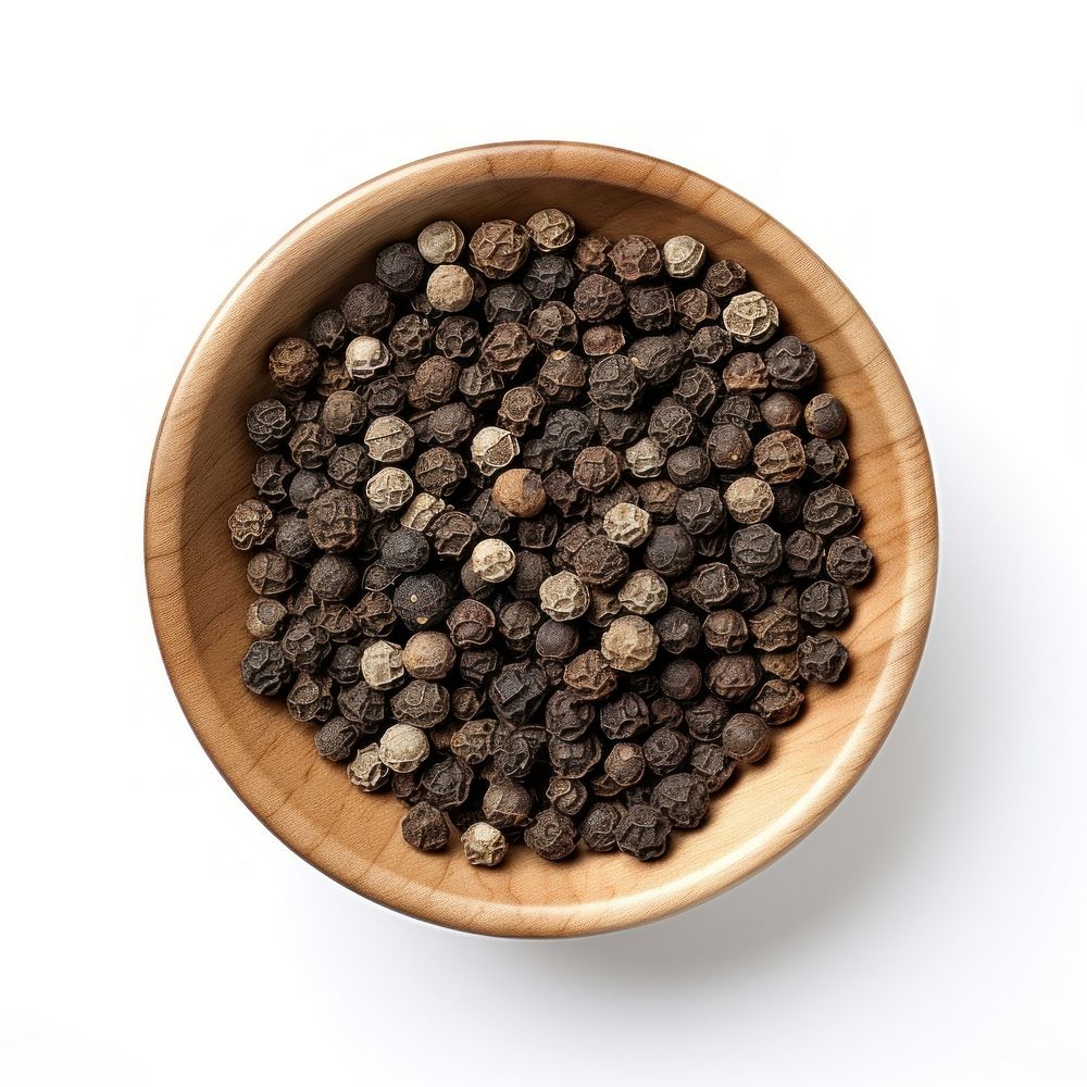 Black pepper in white bowl vegetable plant food. AI generated Image by rawpixel.