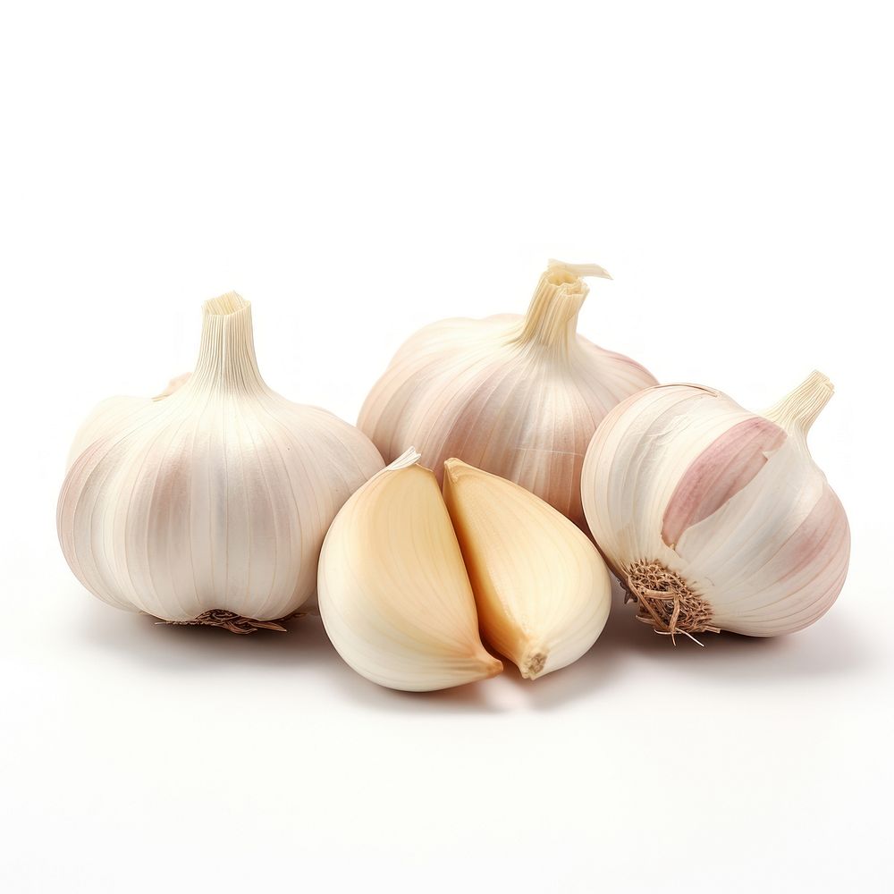 Garlic cloves vegetable food white background. AI generated Image by rawpixel.