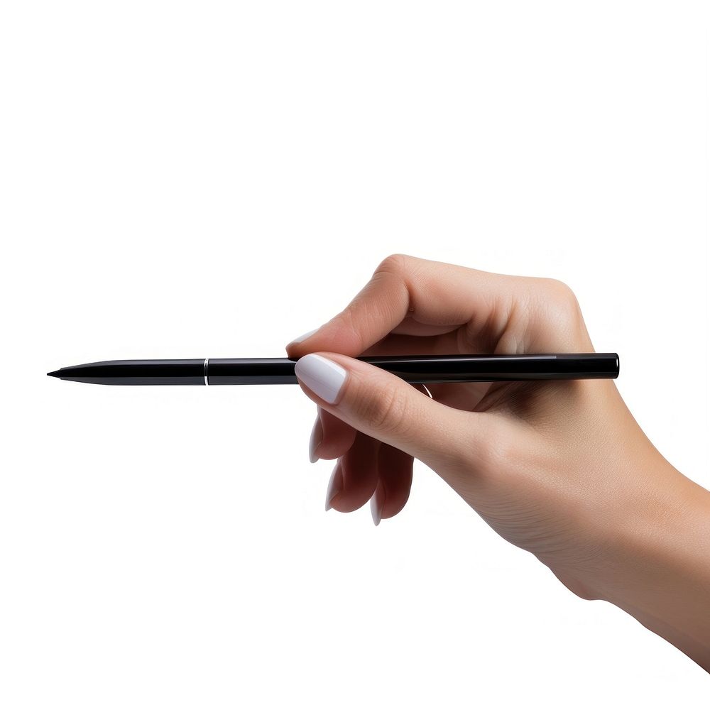 Hand writing with a black pen hand white background activity. AI generated Image by rawpixel.