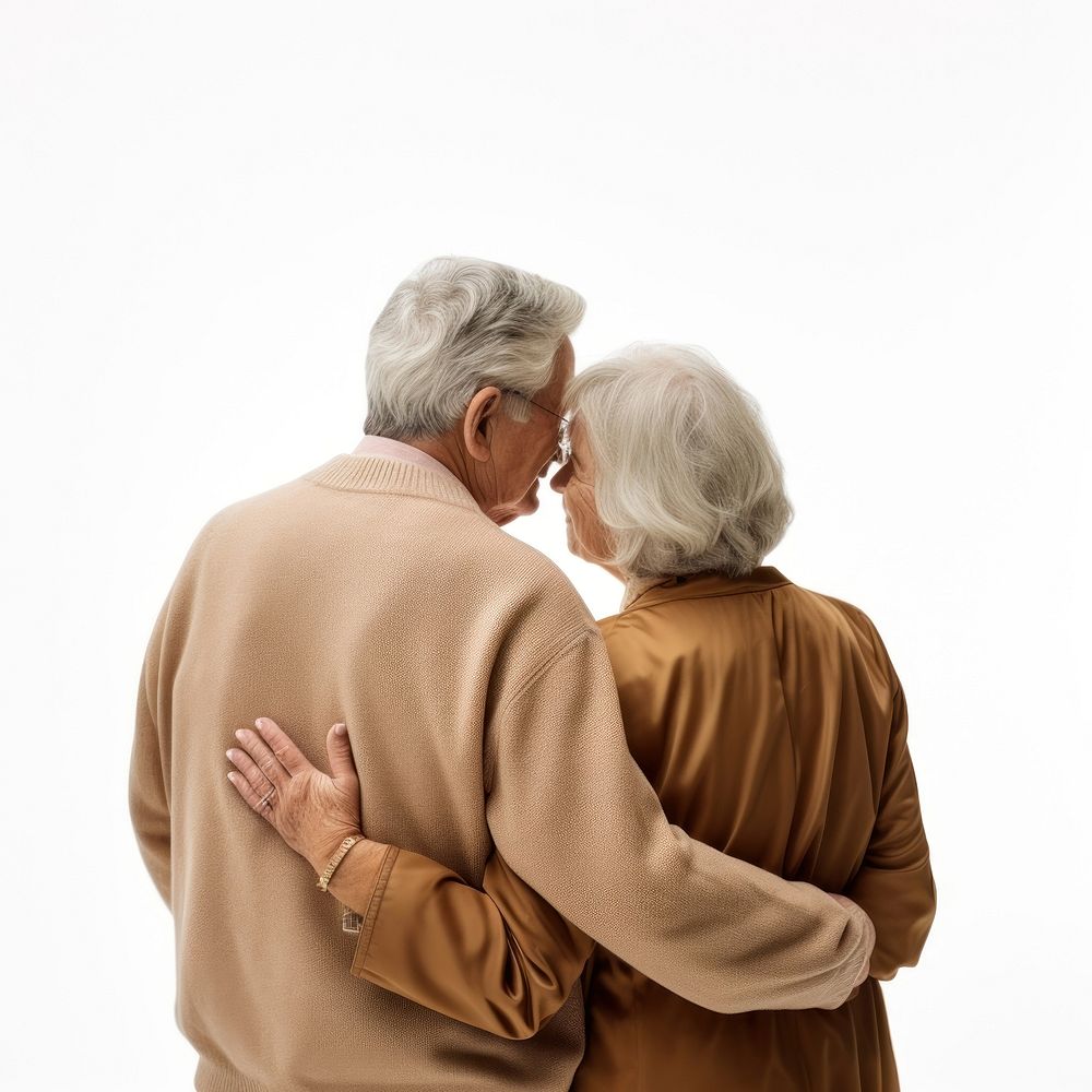 Senior Couple From Behind portrait adult photo. AI generated Image by rawpixel.