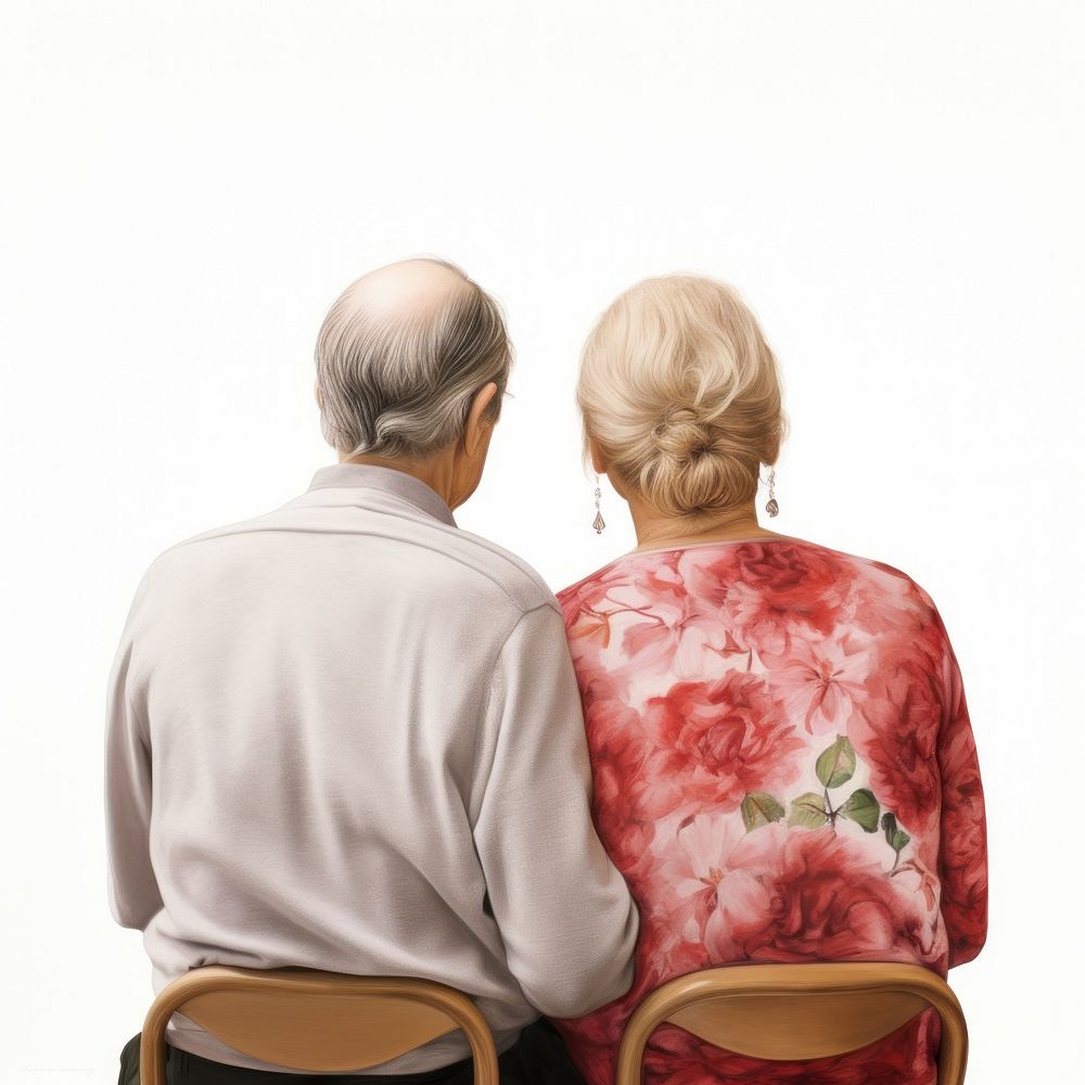 Senior Couple From Behind back adult photo. AI generated Image by rawpixel.