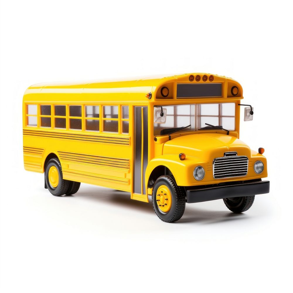 Small yellow school bus vehicle white background transportation. AI generated Image by rawpixel.
