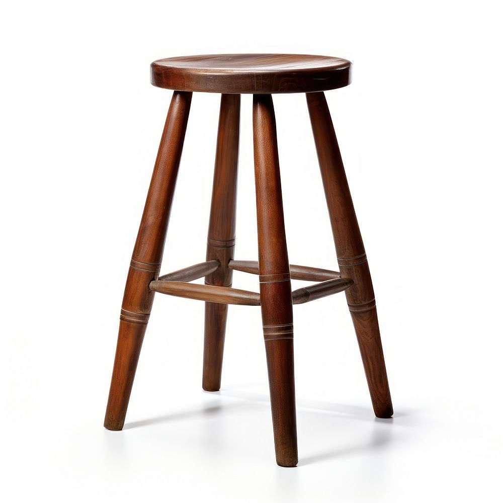 Wooden stool bar chair furniture wood white background. AI generated Image by rawpixel.