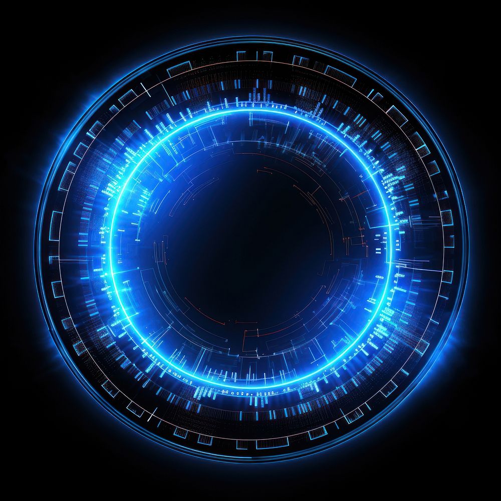 Circle light backgrounds technology blue. AI generated Image by rawpixel.